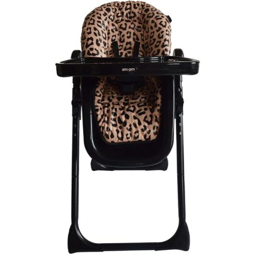 Your Babiie ‘AM:PM by Christina Milian’ Leopard Fitzrovia Infant Highchair - Height-Adjustable Baby High Chair - Easy-Clean Foldable & Compact Weaning Highchair - Suitable from Approx. 6 Months