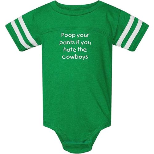 Eagles Fan Poop Your Pants if You Hate the Cowboys Funny Baby Football Jersey Bodysuit