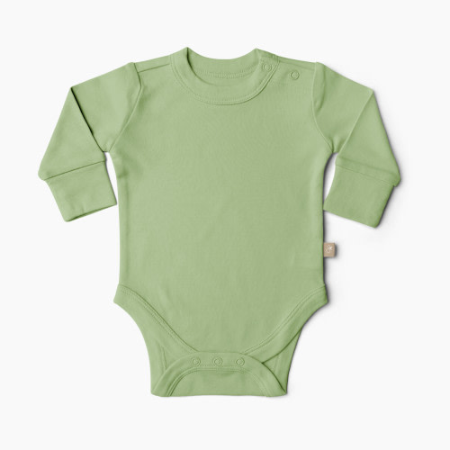 Goumi Kids x Babylist Bamboo & Organic Cotton Long Sleeve Bodysuit - Fern, 0-3 M