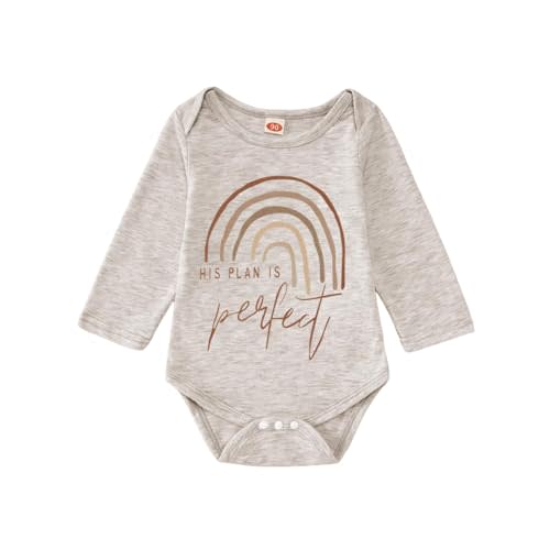 GLIGLITTR Newborn Baby Boy Girl Bodysuit Answered Prayer Rainbow Onesie Romper Pregnancy Announcement Jumpsuit Outfit Clothes