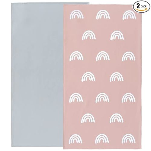Owlowla Baby Diaper Changing Pad Portable Changing Mat Travel Changing Pad Liner for Baby and Small Toddler(Gray&Rainbow)