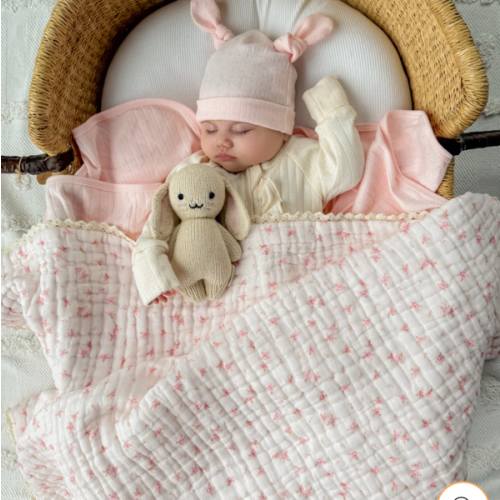Gauze Lace Blanket | Darling Floral – Little and Fern