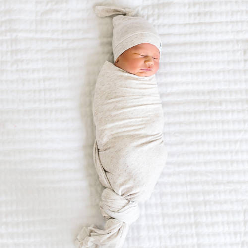 Copper Pearl Knit Swaddle Blanket - Oat - Knit Swaddle Blanket - Oat