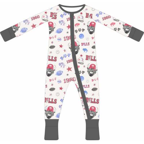 Vintage Buffalo Bamboo Zippy – doodle & jack | Size: 3-6 or 6-12
