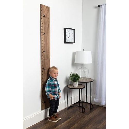 Kate and Laurel Growth Chart 6.5' Wood Wall Ruler, Rustic Brown
