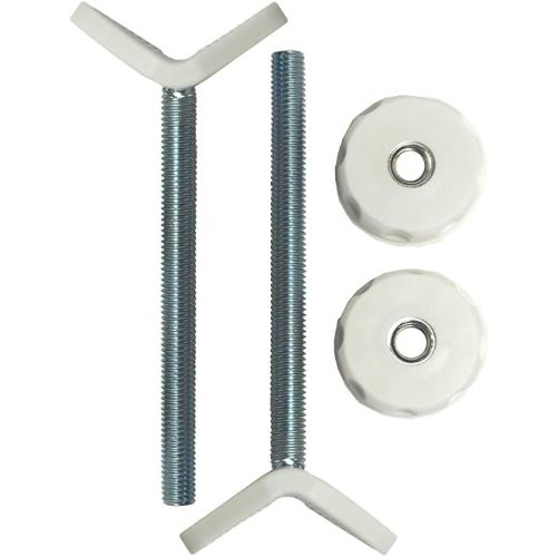 Extra Long M10 (10mm) Stair Banister Adapter Y-Spindle Rods 2 Pack for Pressure Mounted Baby and Pet Safety Gates (10mm, White)