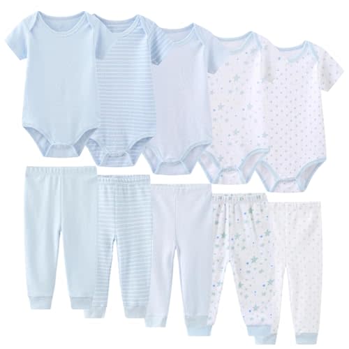 JELYLOVE Unisex Baby Boy Girl Pants Sets 10 pack Cotton Casual New born Clothes Comfort Infant Outfit