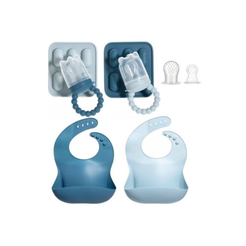 Silicone Baby Fruit Feeder and Bib Set, One Size
