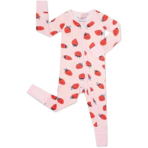 Bamboo Viscose Convertible Baby Footies Pajamas, footies for babies, Zipper Pajamas Baby Girls 0-24M