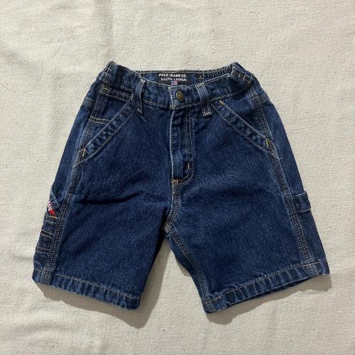 Vintage 90s 00s Y2k Kids Baby Toddler Polo Jeans Ralph Lauren Denim Cargo Shorts Blue 3T