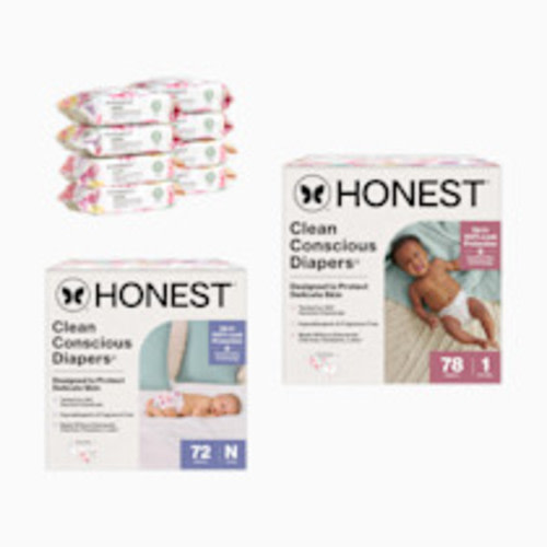 The Honest Company Newborn Diapers & Wipes Starter Bundle - Pink