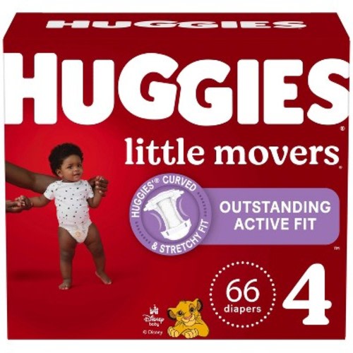 Huggies Little Movers Active Fit Diapers - Size 4 - 66ct