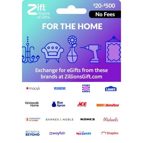 Zift Zillions of Gifts Physical Gift Card (Multi-Brand) | For the Home, Shopping