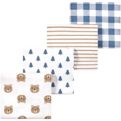 Luvable Friends Little Treasure Flannel Receiving Blankets 4pk