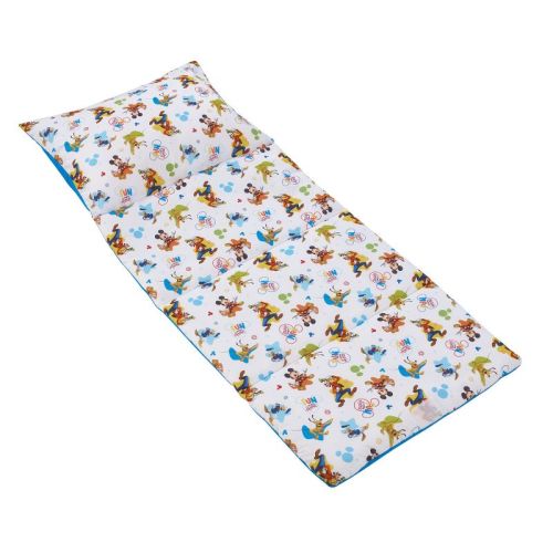 Disney Mickey Mouse Blue, Red, Green, Yellow, and White, Donald Duck, Pluto, and Goofy, Fun Starts Here Deluxe Easy Fold Toddler Nap Mat