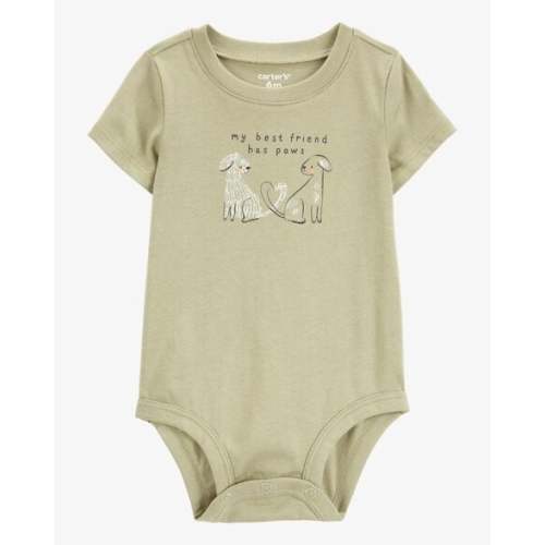 Baby Dog Best Friend Short-Sleeve Bodysuit - Olive - Carter's | Carter's