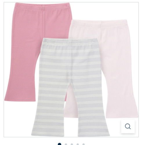 3-Pack Infant & Toddler Girls Gray and Pink Ribbed Flare Leggings – Gerber Childrenswear