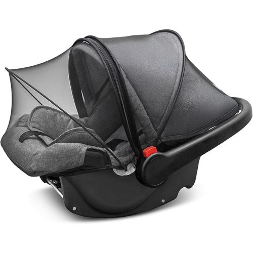 Car Seat Canopy, Baby Car Seat Cover, Mosquito Net with Sunshade & Zipper - Breathable Mesh Infant Bug Net for Baby | Elastic Edge, Portable & Machine Washable