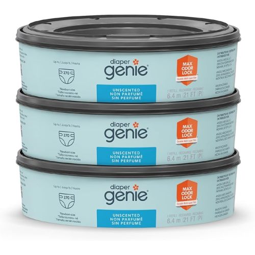 Diaper Genie Bags Refills 270 Count (Pack of 3) with Max Odor Lock | Holds Up to 810 Newborn Diapers