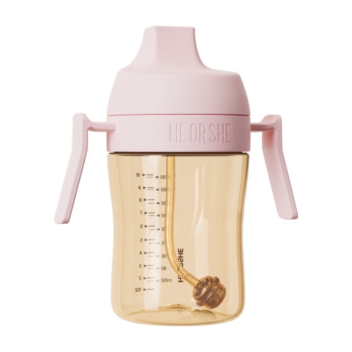 HEORSHE Sippy Cup 7 oz (6M+) – Pink, Spill-Proof Dental-Care Cup
