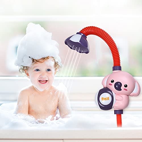 Uermis Cute Pink Blue Koala Baby Bath Toy Shower Head for Tub Electric Automatic Water Spray Toy Best Gift for 3 Months up Boys Girls (Pink Koala)