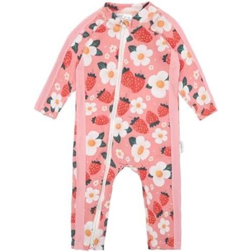 babygoal Baby Toddler One Piece UPF 50+ Rash Guard Swimsuit, Long Sleeve Zipper Infant Full Body Boy & Girl Bathing Suit