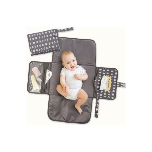 Portable/Foldable Waterproof Diaper Changing Pad with Smart Wipes Pocket