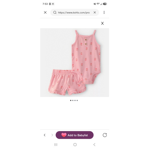Baby Girl Carter's 2-Piece Floral Sleeveless Bodysuit & Shorts Set