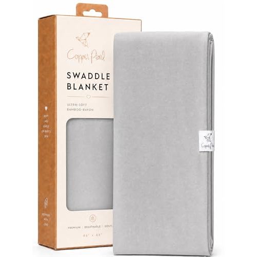 Copper Pearl Swaddle Blankets for Newborns | Soft Stretchy Receiving Blankets for Boys and Girls | Large 46 x 46 Inch Baby Blankets | Lightweight and Breathable Swaddles | Stone