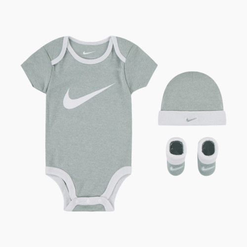 Nike Baby Bodysuit, Hat and Booties Box Set - Mica Green Heather, 0-6 M