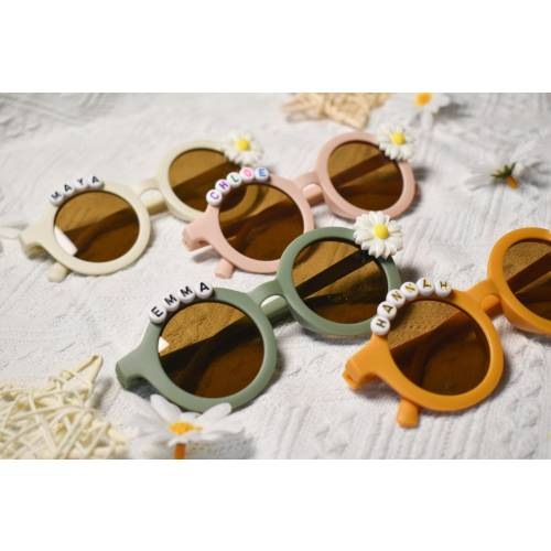 Buy 1 Get 1 Free！Floral Daisy Girls Personalized Name Sunglasses|UV400 Protection|Toddler Gift|kids Gift lKids Personalized Sunglasses