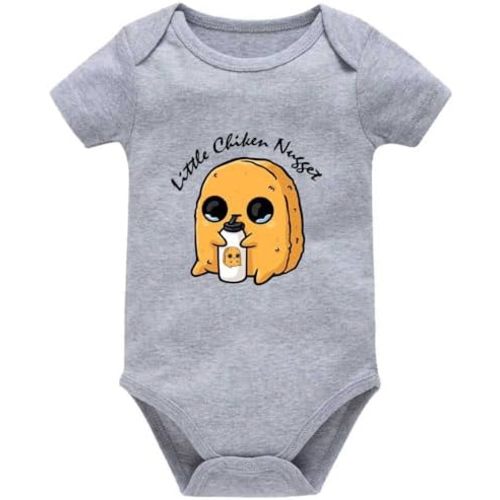 Little Chicken Nugget with Milk Baby Rompers Short Sleeve Newborn Bodysuits