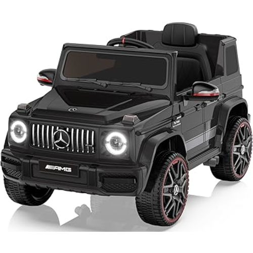 ANPABO Licensed Mercedes-Benz G63 Car for Kids, 12V Ride on Car w/Parent Remote Control, LED Headlights, Music Player/Bluetooth & Horn, Soft Start, Low Battery Prompt, Kids Electric Car, Black