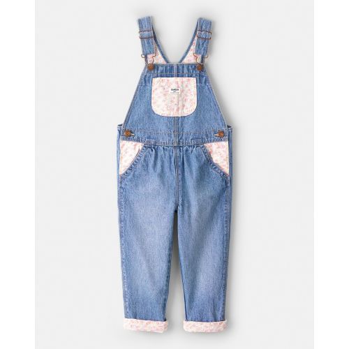 Toddler Girl Floral Patchwork Denim Overalls - Blue - OshKosh B'gosh | Carter's