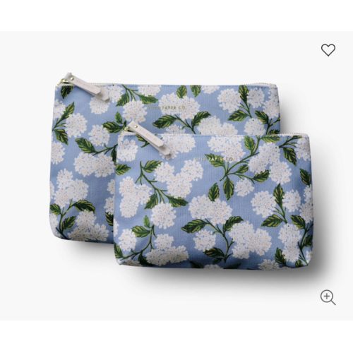 Zippered Pouch Set - hydrangeas