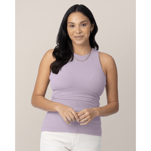 Ribbed Bamboo Racerback Nursing Tank | Light Mauve - Kindred Bravely
