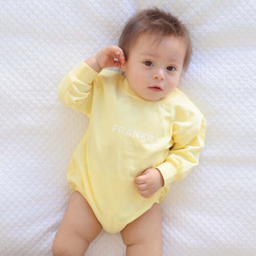 Personalized Long Sleeve Bubble Romper | Spring