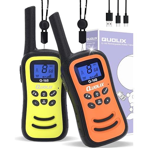 Walkie Talkies for Kids Rechargeable, 3 Miles Long Range Kids Walkie Talkies 2 Pack with Flashlight VOX Function, Perfect for Camping, Hiking, Outdoor Play, Toys Gifts for Boys Girls Age 3 4 5 6 7-12