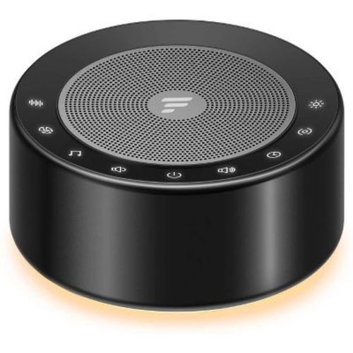 Letsfit White Noise Machine with 7-Color Night Lights, 30 High Fidelity Soundtracks, Full Touch Metal Grille and Buttons - T3 - Black
