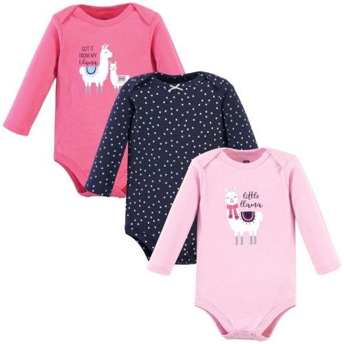 Hudson Baby Infant Girl Cotton Long-Sleeve Bodysuits, Little Llama, 3-6 Months