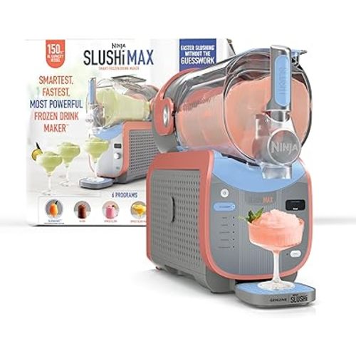 Ninja SLUSHi Max XXL Smart Frozen Drink Maker | Top Performance & Smart Technology, Party-Size 150oz Capacity, No Ice Needed, 6 Programs, Ideal Temp & Texture up to 12 hours | Peach FS605