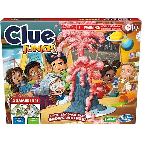 Clue Junior Board Game | 2-Sided Gameboard, 2 Games in 1 | 2 to 6 Players | Mystery Games for Kids | Back to School Gifts | Classroom Preschool Games | Ages 4+
