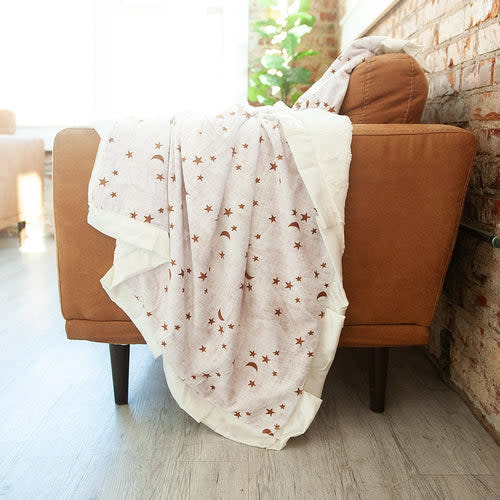 Minky Couture | Gold Stars and Moons Blanket (Infant)