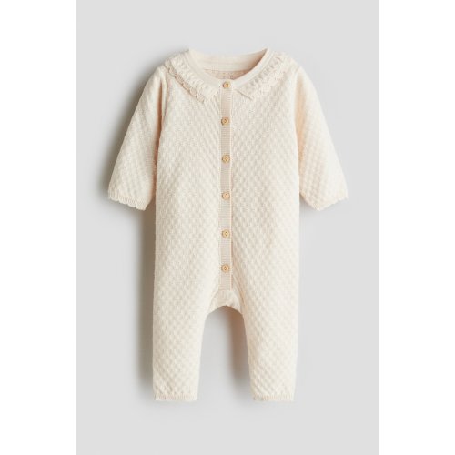 Textured-Knit Cotton Jumpsuit - NB 1-2 months