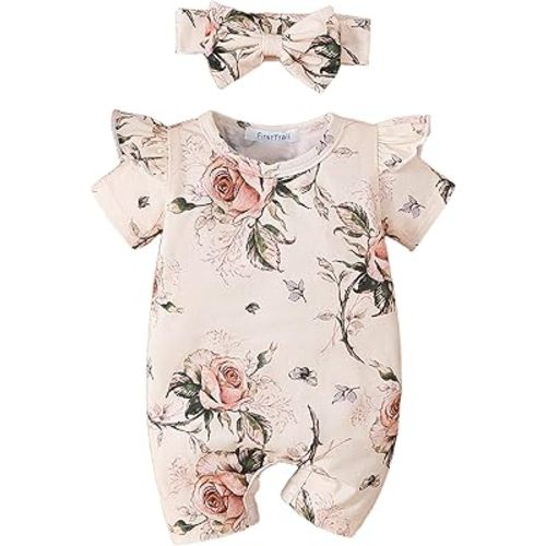 Newborn Infant Baby Girl Clothes Rompers Summer Jumpsuits Short Sleeve Romper Baby Clothes Girl