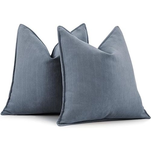 Sage Green Pillow Covers 16x16 Set of 2 Chenille Throw Pillow Covers with Elegant Design Soft and Luxurious Decorative Throw Pillows for Couch, Bed, and Home Decor