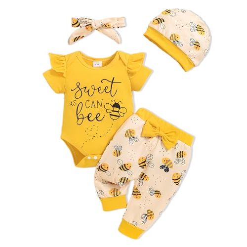 Doresbebe Newborn Baby Girl Clothes Infant Outfits Summer Romper Floral Pant Sets Hat Headband