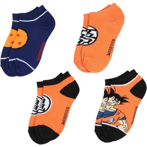 Dragon Ball Z Boys' Socks Goku Kame Symbols 4 Pairs Kids Ankle No Show Socks