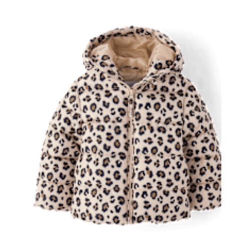 Toddler Girls Long Sleeve Print Puffer Jacket - CHEETAH | The Children's Place