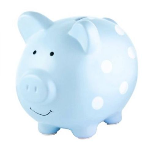 Pearhead Piggy Bank - Blue Polka